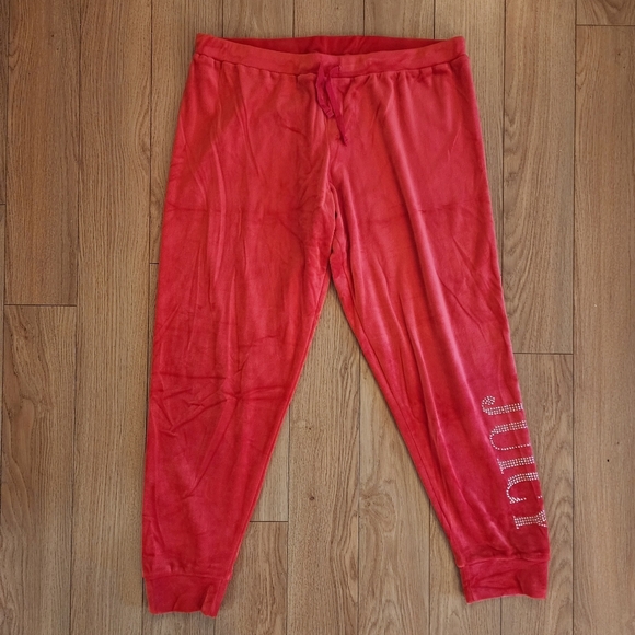 Juicy Couture Pants - Juicy Couture Red Velour Joggers